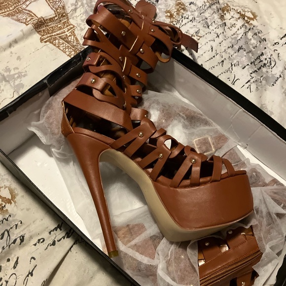 6” platform “Princess Leigh’s” knee high Sandle boots. - Picture 1 of 4